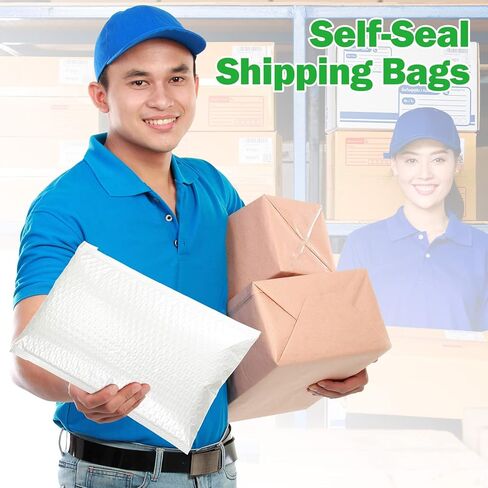 100 قطعة من فقاعات البريد 8 × 13 مظاريف مبطنة فقاعية، مظاريف بريدية بريدية، مظاريف تعبئة مقاومة للماء للشحن، تغليف حقيبة بوتيك غير شفافة للملابس، الأعمال الصغيرة in Kuwait