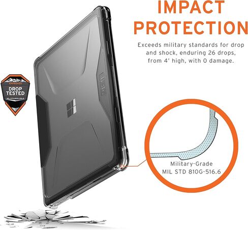 UAG مصمم لجهاز Microsoft Surface Laptop Go 3 / Laptop Go 2 / حقيبة كمبيوتر محمول Go مقاس 12.4 بوصة Plyo Feather-Light شفافة وقوية عسكرية تم اختبارها على شكل غطاء كمبيوتر محمول Ice من URBAN ARMOR GEAR in Kuwait