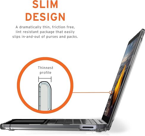 UAG مصمم لجهاز Microsoft Surface Laptop Go 3 / Laptop Go 2 / حقيبة كمبيوتر محمول Go مقاس 12.4 بوصة Plyo Feather-Light شفافة وقوية عسكرية تم اختبارها على شكل غطاء كمبيوتر محمول Ice من URBAN ARMOR GEAR in Kuwait