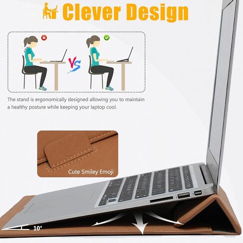 HYZUO 15 Inch Laptop Sleeve Case with Stand Feature Compatible with MacBook Air 15.3/15 M3/M2 Chip 2024-2023, 15-inch Surface Laptop 7/6/5/4/3, MacBook Pro 15 A1990 A1707 2019-2016, Space Gray in Saudi Arabia