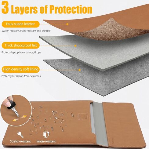 HYZUO 15 Inch Laptop Sleeve Case with Stand Feature Compatible with MacBook Air 15.3/15 M3/M2 Chip 2024-2023, 15-inch Surface Laptop 7/6/5/4/3, MacBook Pro 15 A1990 A1707 2019-2016, Space Gray in Saudi Arabia