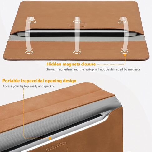 HYZUO 15 Inch Laptop Sleeve Case with Stand Feature Compatible with MacBook Air 15.3/15 M3/M2 Chip 2024-2023, 15-inch Surface Laptop 7/6/5/4/3, MacBook Pro 15 A1990 A1707 2019-2016, Space Gray in Saudi Arabia