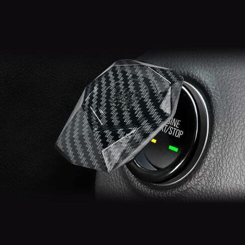 Engine StartStop Push Button Cover,Car Power Control Trim Car Switch Decoration, Aluminum Alloy Anti-Scratch Car Switch Cover (Closed Carbon Fibre) in Saudi Arabia