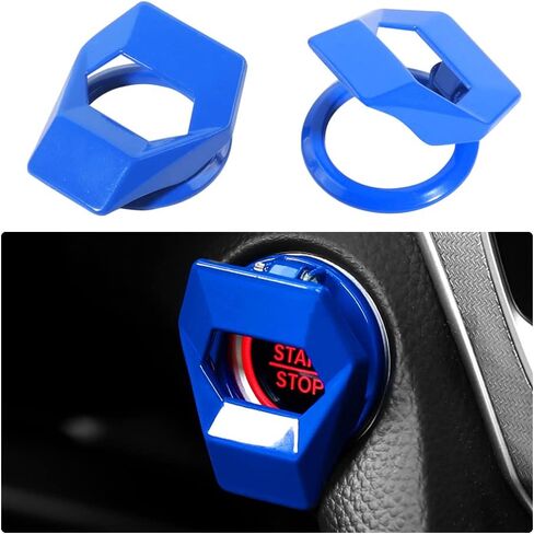 Engine StartStop Push Button Cover,Car Power Control Trim Car Switch Decoration, Aluminum Alloy Anti-Scratch Car Switch Cover (Closed Carbon Fibre) in Saudi Arabia