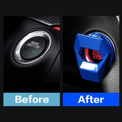 Engine StartStop Push Button Cover,Car Power Control Trim Car Switch Decoration, Aluminum Alloy Anti-Scratch Car Switch Cover (Closed Carbon Fibre) in Saudi Arabia