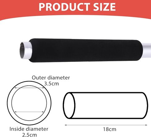 Prasacco زوج واحد من مقابض الأنابيب الإسفنجية، أنابيب إسفنجية مريحة لدعم قبضة المقبض، غطاء مقبض إسفنجي متين، أنبوب إسفنجي عازل للياقة البدنية، المنزل، العشب، مقبض الدراجة (طول 7.1 بوصة) in Kuwait