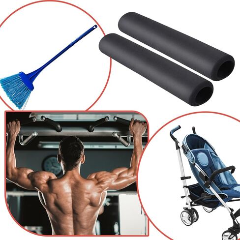 Prasacco زوج واحد من مقابض الأنابيب الإسفنجية، أنابيب إسفنجية مريحة لدعم قبضة المقبض، غطاء مقبض إسفنجي متين، أنبوب إسفنجي عازل للياقة البدنية، المنزل، العشب، مقبض الدراجة (طول 7.1 بوصة) in Kuwait