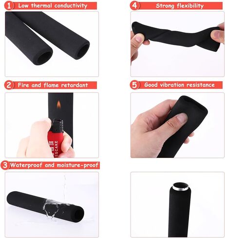 Prasacco زوج واحد من مقابض الأنابيب الإسفنجية، أنابيب إسفنجية مريحة لدعم قبضة المقبض، غطاء مقبض إسفنجي متين، أنبوب إسفنجي عازل للياقة البدنية، المنزل، العشب، مقبض الدراجة (طول 7.1 بوصة) in Kuwait