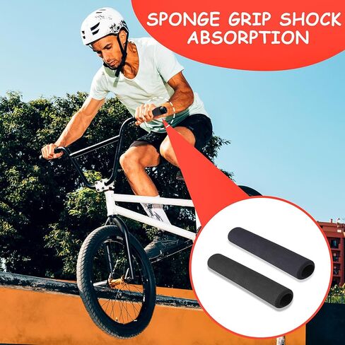 Prasacco زوج واحد من مقابض الأنابيب الإسفنجية، أنابيب إسفنجية مريحة لدعم قبضة المقبض، غطاء مقبض إسفنجي متين، أنبوب إسفنجي عازل للياقة البدنية، المنزل، العشب، مقبض الدراجة (طول 7.1 بوصة) in Kuwait