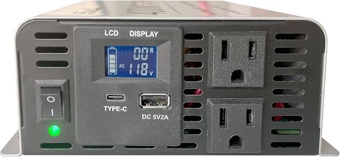 Pure sine Wave Inverter DC 12V Input and AC 110V Output with LCD Display, USB Output Port, Type-C Output Port(500W) in Saudi Arabia