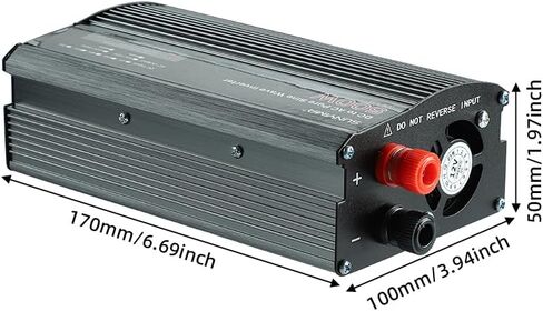 SUNYIMA Power Inverter, 500W Pure Sine Wave Inverter DC 12V to 110V AC Converter with Alligator Clip for Road Trip and Camping in Kuwait