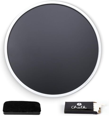 سبورة طباشير مغناطيسية مستديرة من Better Office Products مع إطار خشبي للمكتب والمنزل، مقاس 18 × 18 بوصة مع أجهزة تثبيت، ومجموعة طباشير مكونة من 4 قطع، وممحاة متضمنة (بني ريفي) in Kuwait