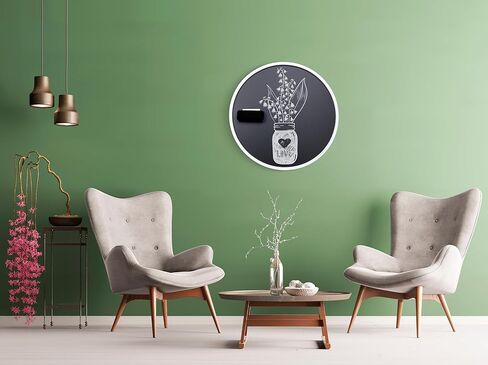 سبورة طباشير مغناطيسية مستديرة من Better Office Products مع إطار خشبي للمكتب والمنزل، مقاس 18 × 18 بوصة مع أجهزة تثبيت، ومجموعة طباشير مكونة من 4 قطع، وممحاة متضمنة (بني ريفي) in Kuwait