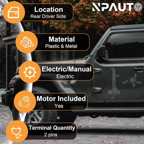 NPAUTO Rear Passenger Side Power Window Regulator with Motor Assembly Replacement for 2000 2001 2002 2003 2004 2005 2006 Chevy Tahoe, GMC Yukon, Cadillac Escalade Base, Right, 748-229 in Saudi Arabia