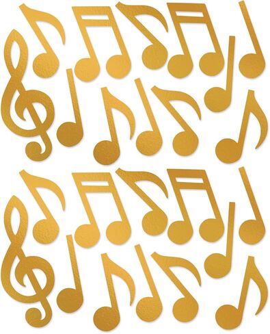 Beistle Foil Musical Instrument Cutouts 30 Piece, 17"-23.5", Gold/Black/Silver in Saudi Arabia