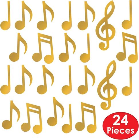 Beistle Foil Musical Instrument Cutouts 30 Piece, 17"-23.5", Gold/Black/Silver in Saudi Arabia