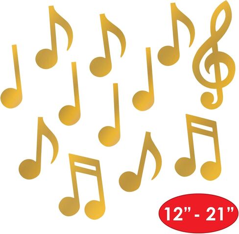 Beistle Foil Musical Instrument Cutouts 30 Piece, 17"-23.5", Gold/Black/Silver in Saudi Arabia