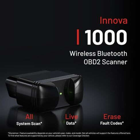 Innova 1000 OBD2 Scanner Bluetooth - OBD2 Scanner Diagnostic Tool for Android & iPhone Car Scanner - App Vehicle Code Readers - Check Engine Code Reader ABS SRS - Wireless OBD2 in Saudi Arabia