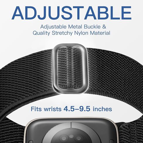 SNBLK Stretchy Solo Loop Compatible with Apple Watch Band 44mm 40mm 41mm 45mm 38mm 49mm 42mm for Women Men, Soft Nylon Elastic Braided Sport Strap for iWatch Series 9 8 7 6 5 4 3 2 1 SE Ultra 2 Ultra in Saudi Arabia