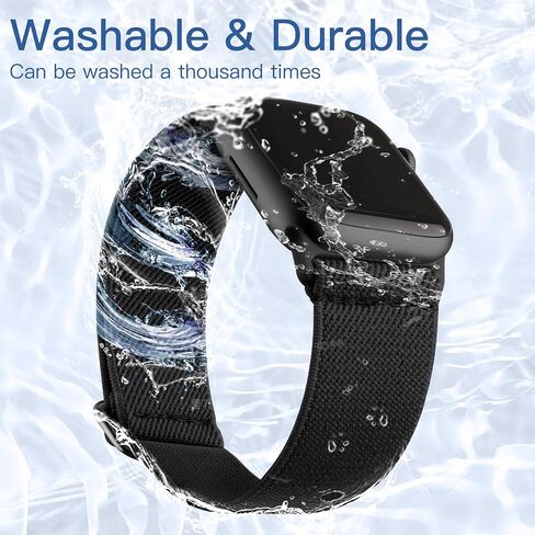 SNBLK Stretchy Solo Loop Compatible with Apple Watch Band 44mm 40mm 41mm 45mm 38mm 49mm 42mm for Women Men, Soft Nylon Elastic Braided Sport Strap for iWatch Series 9 8 7 6 5 4 3 2 1 SE Ultra 2 Ultra in Saudi Arabia