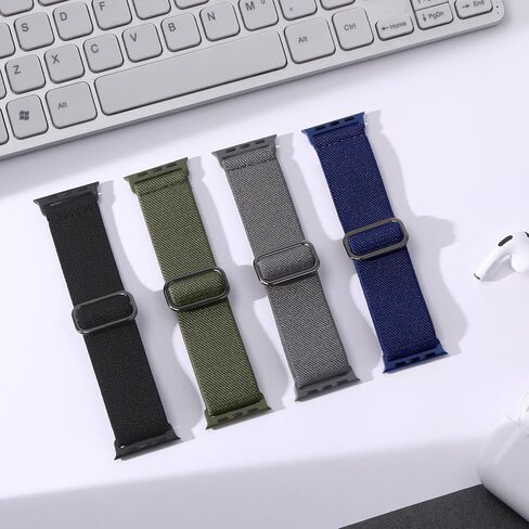 SNBLK Stretchy Solo Loop Compatible with Apple Watch Band 44mm 40mm 41mm 45mm 38mm 49mm 42mm for Women Men, Soft Nylon Elastic Braided Sport Strap for iWatch Series 9 8 7 6 5 4 3 2 1 SE Ultra 2 Ultra in Kuwait