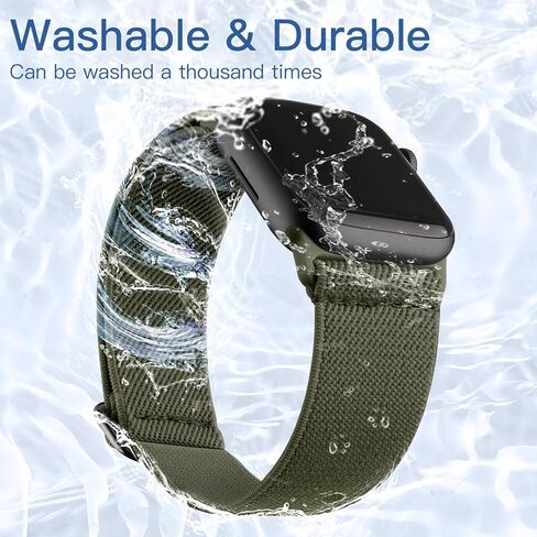 SNBLK Stretchy Solo Loop Compatible with Apple Watch Band 44mm 40mm 41mm 45mm 38mm 49mm 42mm for Women Men, Soft Nylon Elastic Braided Sport Strap for iWatch Series 9 8 7 6 5 4 3 2 1 SE Ultra 2 Ultra in Kuwait