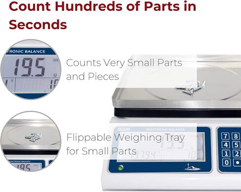 Seattle Alki Scientific Industrial Counting Scale, Digital Balance with 30kg Capacity & 0.5g Accuracy, Electronic Gram Scale Counts and Weighs Small Parts in Seconds, by Fristaden Lab in Saudi Arabia