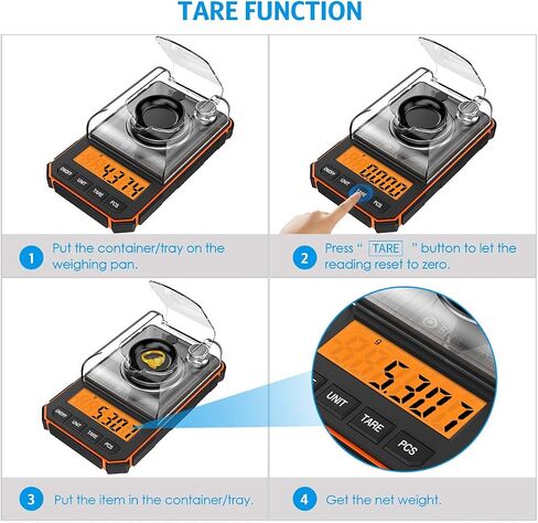 AMIR Digital Milligram Scale, 50g Portable Mini Scale, 0.001g Precise Graduation, Professional Pocket Scale with 50g Calibration Weights Tweezers (Batteries Included) in Kuwait