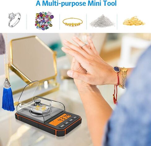 AMIR Digital Milligram Scale, 50g Portable Mini Scale, 0.001g Precise Graduation, Professional Pocket Scale with 50g Calibration Weights Tweezers (Batteries Included) in Kuwait