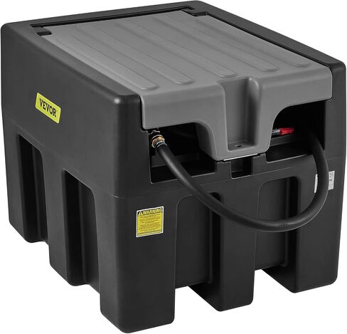 Portable Diesel Tank, 116 Gallon Capacity & 10 GPM Flow Rate, Diesel Fuel Tank with 12V Electric Transfer Pump and 13.1ft Rubber Hose, PE Diesel Transfer Tank for Easy Fuel Transportation, Black in Saudi Arabia
