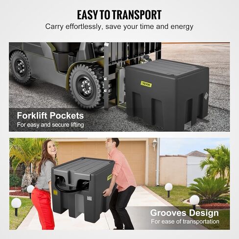 Portable Diesel Tank, 116 Gallon Capacity & 10 GPM Flow Rate, Diesel Fuel Tank with 12V Electric Transfer Pump and 13.1ft Rubber Hose, PE Diesel Transfer Tank for Easy Fuel Transportation, Black in Saudi Arabia