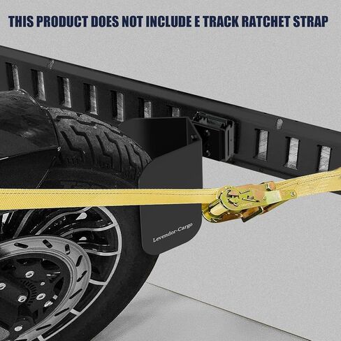 1 قطعة دراجة نارية Chock E Track، E Track Motorcycle Wheel Chock Floor Mount، تناسب الإطارات حتى عرض 6 بوصات، E Track Dirt Bike Wheel Chocks للمقطورة / المرآب / سرير الشاحنة (أسود) in Saudi Arabia