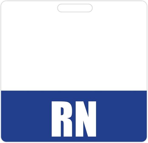 RN Badge Buddy (أزرق) - علامات شارة أفقية شديدة التحمل للممرضات المقيمين - بطاقة تعريف شارة مزدوجة الجوانب in Saudi Arabia