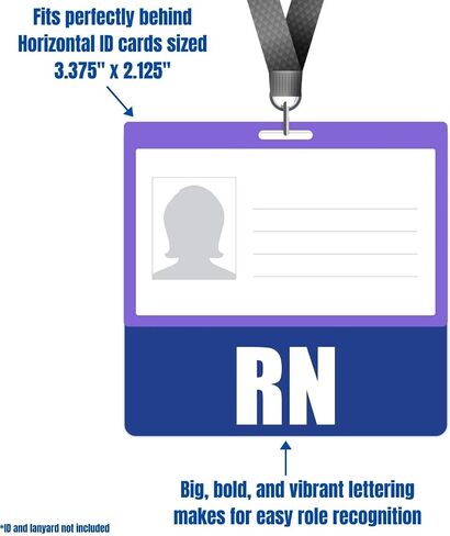 RN Badge Buddy (أزرق) - علامات شارة أفقية شديدة التحمل للممرضات المقيمين - بطاقة تعريف شارة مزدوجة الجوانب in Saudi Arabia