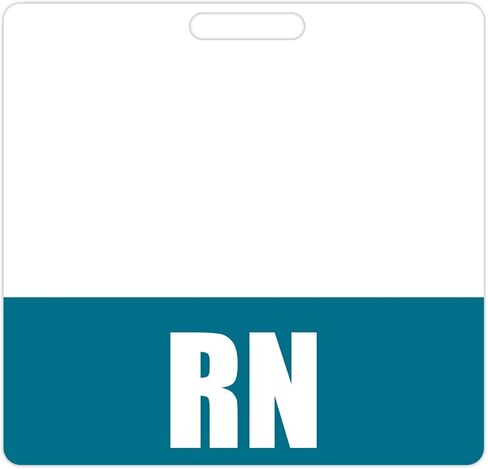 RN Badge Buddy (أزرق) - علامات شارة أفقية شديدة التحمل للممرضات المقيمين - بطاقة تعريف شارة مزدوجة الجوانب in Saudi Arabia