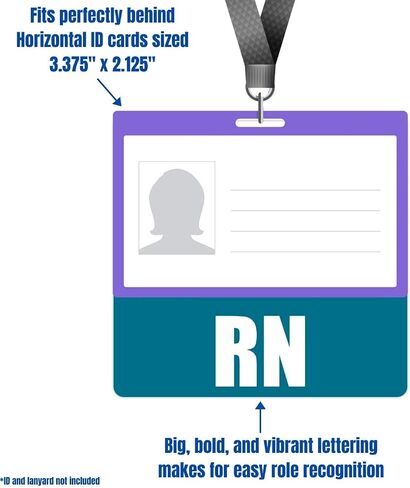 RN Badge Buddy (أزرق) - علامات شارة أفقية شديدة التحمل للممرضات المقيمين - بطاقة تعريف شارة مزدوجة الجوانب in Saudi Arabia