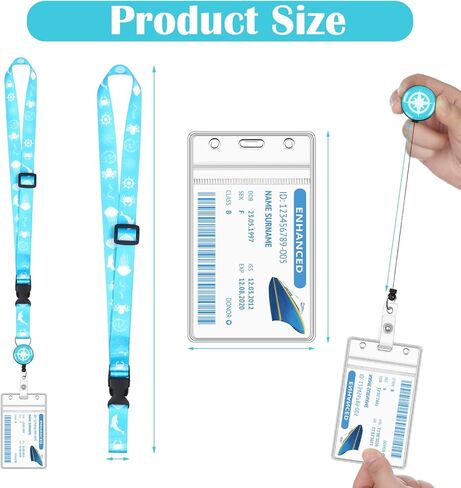 4 قطع من حبل الرحلات البحرية لبطاقات الشحن، حبال الرحلات البحرية القابلة للسحب مع حامل بكرة شارة الهوية المقاومة للماء وملحقات أساسيات الرحلات البحرية in Kuwait