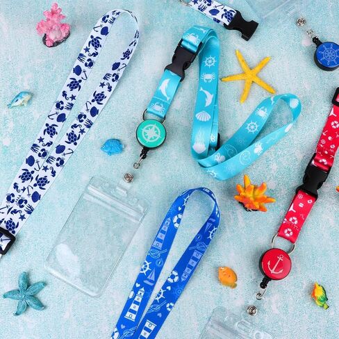 4 قطع من حبل الرحلات البحرية لبطاقات الشحن، حبال الرحلات البحرية القابلة للسحب مع حامل بكرة شارة الهوية المقاومة للماء وملحقات أساسيات الرحلات البحرية in Kuwait