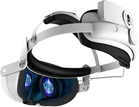 حزام رأس قابل للتعديل لجهاز Mate Oculus Quest 3 مع بطارية مغناطيسية، حزام النخبة مدمج ببطارية 5300 مللي أمبير في الساعة مع منفذ USB/Type-C/شاشة LCD رقمية لدعم سماعة الرأس VR in Kuwait