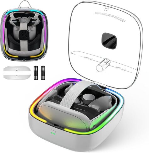 Grathia Charging Dock for Meta Quest 3, High Speed Charging Stand VR Headset Charging Stand for Meta Quest 3, Magnetic Charging Station for VR Headset with RGB Light 2 Batteries in Kuwait