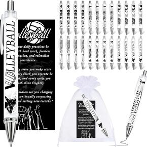72 Pcs Volleyball Gifts Include 24 Sports Volleyball Ballpoint Pens, 24 Volleyball Cards, 24 Small Drawstring Pouch, Volleyball Party Favors For Teen Girls, Volleyball Gifts Bulk