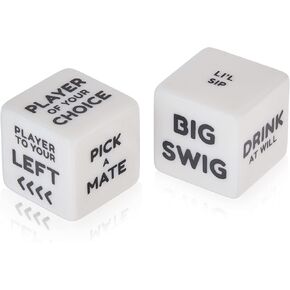 True Drinking Dice - Adult Party Games Drinking - Fun Drinking Games for Parties - Includes 2 Dice with Instructions - 2+ Players Dice Drinking Game