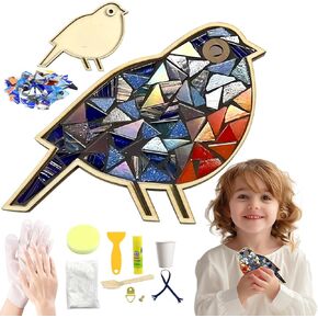 Ztiksnyu DIY Glass Mosaic Tiles Bird Art Crafts Projects Mosaic Art Projects Home Decoration Creative Mosaic Glass Gift Kid