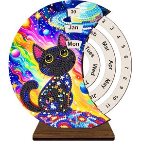 5D Diamond Painting Decorations Ornaments - Owl Calendar Decorated Desktop Diamond Painting with Gem Bird Calendar Decorated Desktop Diamond Painting Crafts Kit for Room Decor (19X18 CM)