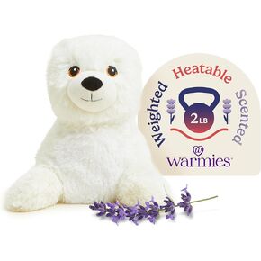 warmies Microwavable & Weighted Stuffed Animals, Seal - Heated Stuffed Animal Plushie for Warmth & Comfort - Cute Soft Plush Toys for Adults & Children (Boys, Girls, Babies & Toddlers)