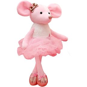 Plush Mouse Stuffed Animals Toys Ballerina Dolls Ballet Dance Recital Gifts for Girls 15.5 Inches (Pink)