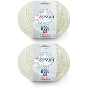 Troyarn Wool 125 (4- Skeins Pack) 100 ٪ Merino Superwash Merino Wool Light Weight #3 حبك ناعم وخيوط الكروشيه للكروشيه والحياكة (4 × 1.76 أوقية)/(4 × 125 YDS) (10930-Sochi Blue) in Kuwait