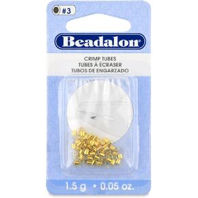 Beadalon Crimp Tubes, Size #3, Gold Color, 1 oz, Approx. 1,300 pc