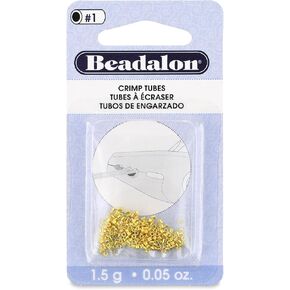 Beadalon Crimp Tubes, Size #3, Gold Color, 1 oz, Approx. 1,300 pc in Kuwait