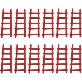 BESTonZON 12pcs Mini Wooden Ladder Ladders Model Rustic Decor Wood Micro Ladders Mini Furniture Mini Step Ladder Wood Toys Ornament Mini House Wooden Ladders Desktop Small Wooden Ladder Red